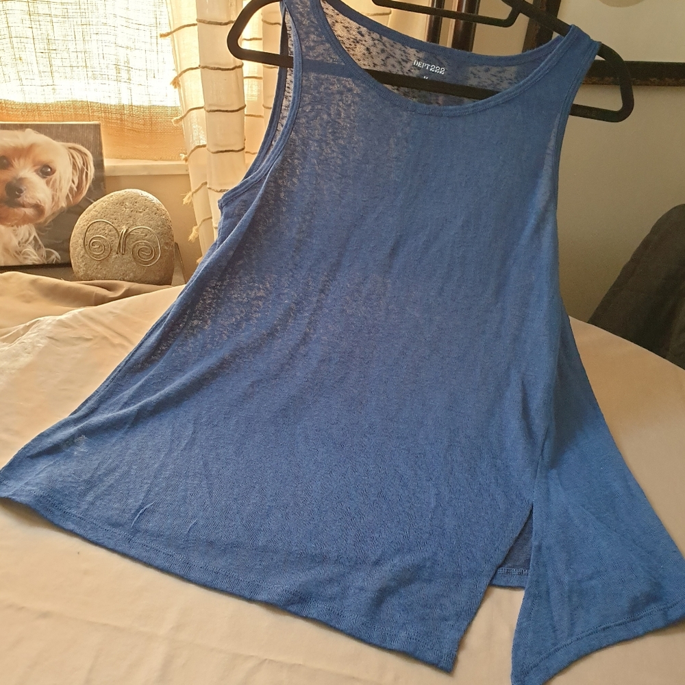 Slub-Knit Tunic Tank Top. Dept 222. NWT. MED.